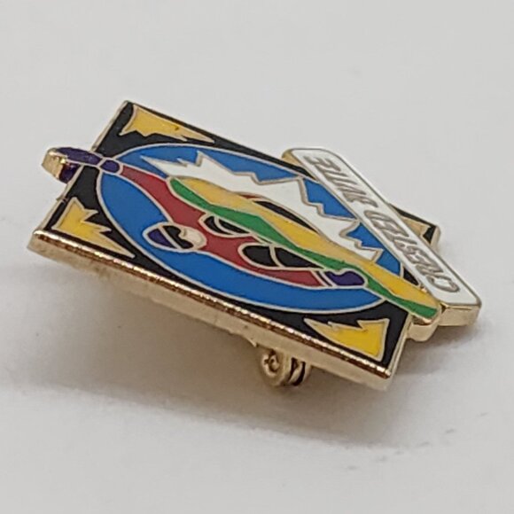 Crested Butte Snowboarder Enamel Pin Vintage Collectible - Picture 4 of 5